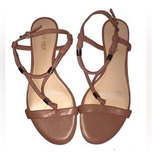 Sandals Flat Tan 8.5M Nine West
